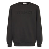 Versace Grey Sweatshirt With Brand Name Embroidery