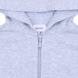 Versace Kids Grey Hooded Zip-Up Sweatshirt