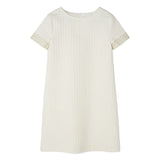 Versace Cream Micro-Check Jacquard Cotton Dress