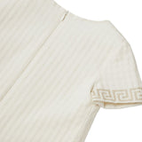 Versace Cream Micro-Check Jacquard Cotton Dress