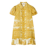 Versace Gold Printed Silk-Twill Dress