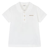 Versace White Logo-Embroidered Short-Sleeve Polo Shirt