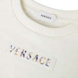 Versace White Embroidered-Logo Cotton-Jersey Sweater