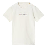 Versace White & Sequin Embroidered-Logo Cotton-Jersey T-Shirt