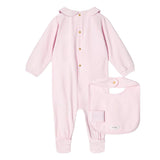 Versace Pink Printed Stretch Cotton-Jersey Sleepsuit Set