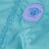 Versace Teal Embroidered Nylon Windbreaker Jacket