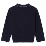 Versace Navy Blue Cotton Knit Cardigan