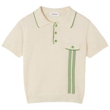 Versace Off-White Mouline Jacquard Knit Polo