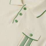 Versace Off-White Mouline Jacquard Knit Polo