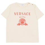 Versace Cream Printed Jersey T-Shirt