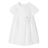 Versace White Jacquard Cotton-Poplin Dress
