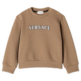 Versace Brown Embroidered-Logo Cotton-Jersey Sweatshirt