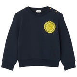 Versace Navy Blue Sweatshirt With Sun Rubber Print