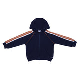 Versace Navy Blue Embroidered-Logo Cotton-Jersey Zip Hoodie