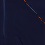 Versace Navy Blue Embroidered-Logo Cotton-Jersey Zip Hoodie