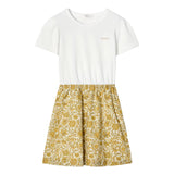 Versace White & Gold Embroidered-Logo Cotton-Pique & Poplin Dress