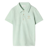 Versace Light Green Embroidered-Logo Cotton-Pique Polo