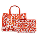 Dolce & Gabbana Orange Tote Bag In Majolica Print