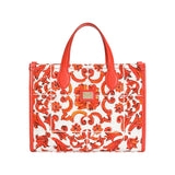 Dolce & Gabbana Orange Tote Bag In Majolica Print