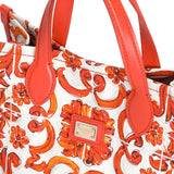 Dolce & Gabbana Orange Tote Bag In Majolica Print