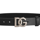 Dolce & Gabbana Black Elasticated Dg Logo Belt