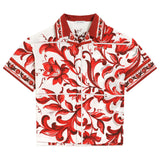 Dolce & Gabbana Red & White Majolica Print Shirt