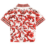 Dolce & Gabbana Red & White Majolica Print Shirt