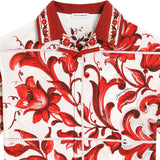 Dolce & Gabbana Red & White Majolica Print Shirt