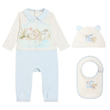 Dolce & Gabbana Ivory & Blue Leopard Babysuit Gift Set