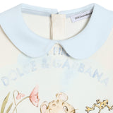 Dolce & Gabbana Ivory & Blue Leopard Babysuit Gift Set