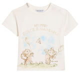 Dolce & Gabbana Ivory T-Shirt With Leopard Cubs
