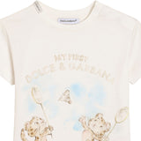 Dolce & Gabbana Ivory T-Shirt With Leopard Cubs