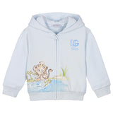 Dolce & Gabbana Blue Leopard Cub Zip Up Hoodie