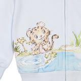 Dolce & Gabbana Blue Leopard Cub Zip Up Hoodie