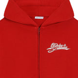 Dolce & Gabbana Red Hoodie With Rubberized Logo