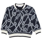 Dolce & Gabbana Navy Marina-Print Jersey Sweatshirt
