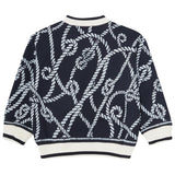 Dolce & Gabbana Navy Marina-Print Jersey Sweatshirt