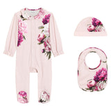 Dolce & Gabbana Pink Peony Print Babysuit Gift Set