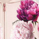 Dolce & Gabbana Pink Peony Print Zip-Up Hoodie