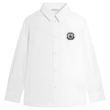 Dolce & Gabbana White Shirt With Embroidered Crest Logo