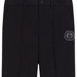 Dolce & Gabbana Navy Trouser With Embroidered Crest Logo