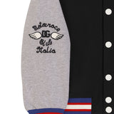 Dolce & Gabbana Navy Blue Hooded Varsity Jacket
