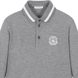 Dolce & Gabbana Grey Dg Logo Polo Shirt In Cotton