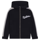 Dolce & Gabbana Navy Logo Zip-Through Hoodie In Cotton