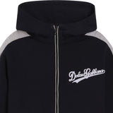 Dolce & Gabbana Navy Logo Zip-Through Hoodie In Cotton