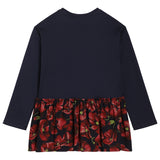 Dolce & Gabbana Black Cotton Poppy-Print Mini Dress
