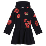 Dolce & Gabbana Black Poppy-Print Dress In Cotton