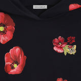 Dolce & Gabbana Black Poppy-Print Dress In Cotton