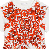 Dolce & Gabbana Whited Majolica-Print Jersey Dress
