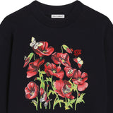Dolce & Gabbana Black Poppy-Print Cotton Sweatshirt